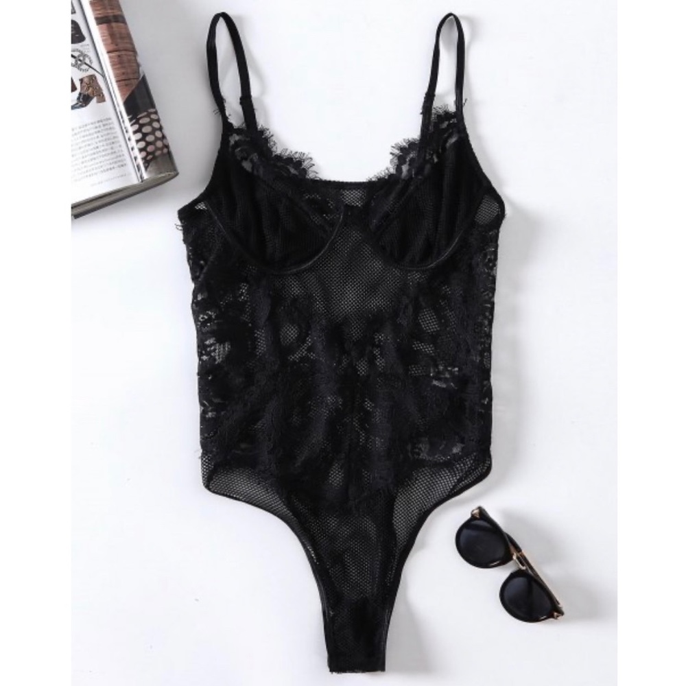 Sheer Fishnet Lace Lingerie Teddy